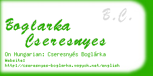 boglarka cseresnyes business card